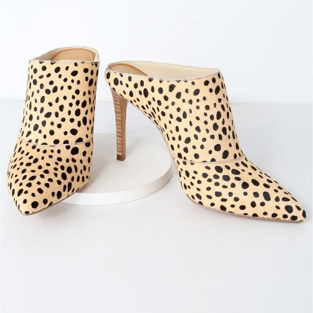 Dolce Vita Cinda Leopard print calf hair Heeled mules NEW WITHOUT BOX - Picture 7 of 7
